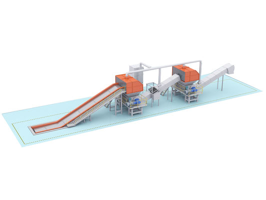 110кВт мощности двойной валы дробилка для 8000 кг вес Алюминиевого профиля измельчения